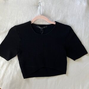 Timo Weiland Charcoal Ribbed Knit Top